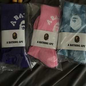 Bape socks. 3 different colors. Price is for all 3!